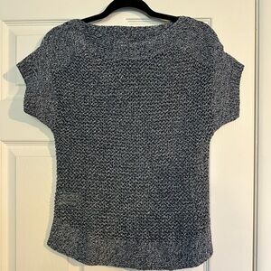 Eddie Bauer Women's Loose Knit Short Sleeve Sweater Blue Size XS NEW!